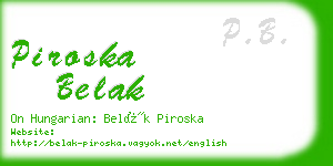 piroska belak business card